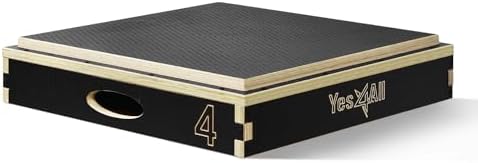 Yes4All 3 In 1 Wooden Plyo Box for Home Jump Training and Outdoor Exercise | Yes4All Plyometric Box Platform: Versatile