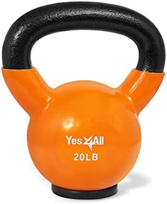 Yes4All Rubber Base Kettlebells for WomenStrength Training (10-65 lbs) Yes4All Kettlebells for Women Fitness Rubber Ba