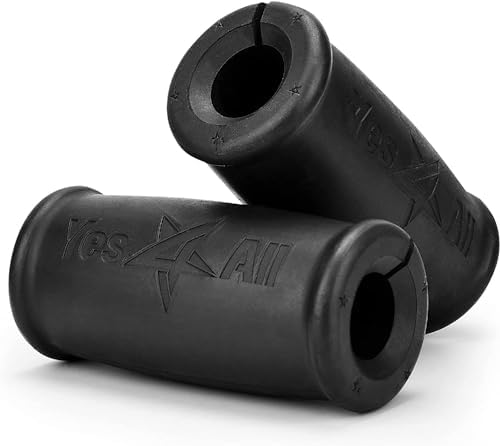 Yes4All Thick Dumbbell Handles Grips, Firm Rubber Barbell Grips for Increasing Forearm Strength and Muscle Building in W
