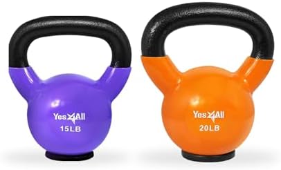 Yes4All Rubber Base Kettlebells for WomenStrength Training (10-65 lbs) Yes4All Kettlebells for Women Fitness Rubber Ba