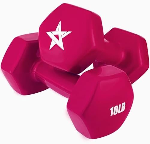 Yes4All Vinyl Hexagon Dumbbells - 2-in-1 Adjustable Set (2-15 lbs) for Home Gym Strength Training
