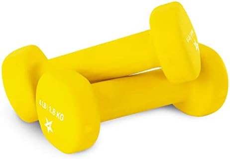 Yes4All Neoprene Coated Dumbbell Hand Weight Sets of 2 - Multiple Weight Options for Home Gym Fitness Users - Anti-Roll,