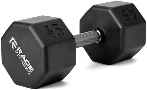 Rubber Coated Dumbbells No Roll Design Easy Grip 10-60 LBS for Strength Training Home Gym