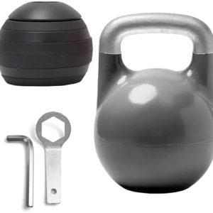 Kettlebell Kings Adjustable Kettlebell Set for Strength Training - 26-70 lb with 7 Plates and Secure Lock System Kettl