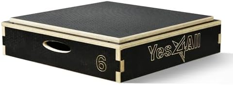 Yes4All 3 In 1 Wooden Plyo Box for Home Jump Training and Outdoor Exercise | Yes4All Plyometric Box Platform: Versatile