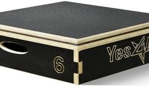 Yes4All 3 in 1 Wooden Plyo Box for Home Gym and Outdoor Use | Plyometric Box Platform by Yes4All Ideal for Jump Trainin