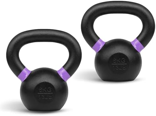 Yes4All Powder Coated 9lb-71lb Cast Iron Core Kettlebells for Heavy Duty Strength Training | Yes4All Powder Coated Kett