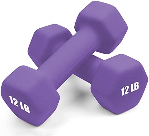 Portzon Dumbbells 10 Colors Options 1-15LB Anti-Slip Anti-Roll Hex Shape