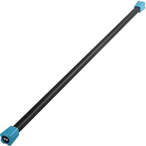 JFIT Weighted Rubber Padding Workout Bar for Home Gym, 48", 5 LB, Aqua/Black, 20-7505 | JFIT 48" Aqua/Black Weighted Ru