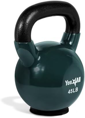 Yes4All Rubber Base Kettlebells for WomenStrength Training (10-65 lbs) Yes4All Kettlebells for Women Fitness Rubber Ba