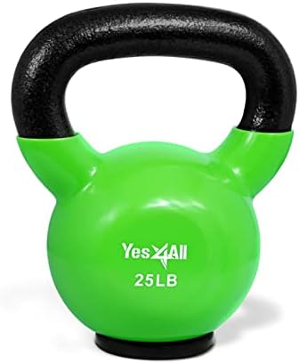 Yes4All Rubber Base Kettlebells for WomenStrength Training (10-65 lbs) Yes4All Kettlebells for Women Fitness Rubber Ba