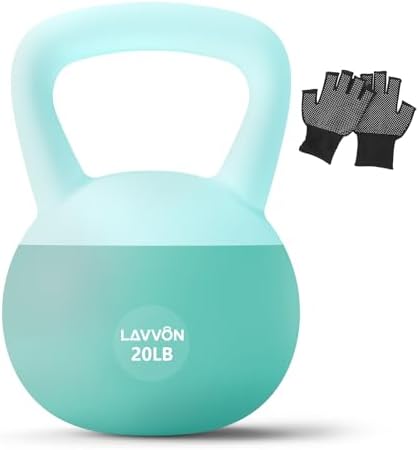 Cushioned Impact-Resistant Base Kettlebell for Home Workouts, Anti-Slip Grip Weight for Women & Men, Safe Strength Train