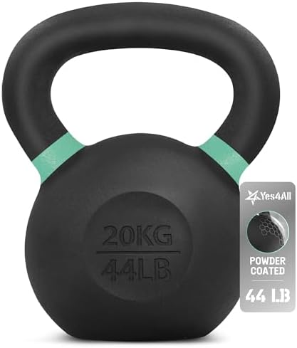 Yes4All Powder Coated 9lb-71lb Cast Iron Core Kettlebells for Heavy Duty Strength Training | Yes4All Powder Coated Kett