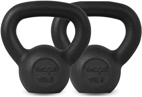 Yes4All Cast Iron Kettlebell, Strength Training Kettlebells 80 Lb (5,10,15,20,25,30,35,40,45,50,60,70,80 Lb) for Full Bo