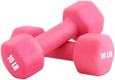 Portzon Dumbbells 10 Colors Options 1-15LB Anti-Slip Anti-Roll Hex Shape