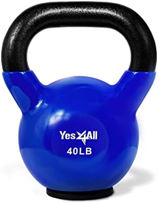 Yes4All Rubber Base Kettlebells for WomenStrength Training (10-65 lbs) Yes4All Kettlebells for Women Fitness Rubber Ba