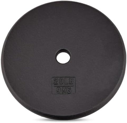 Yes4All Standard 1" Cast Iron Weight Plate - Strength Training - Multiple Weight: 5LB to 25LB (Single & Set of 4)