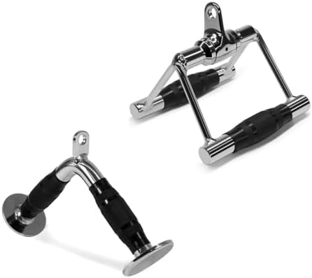 Yes4All Cable Machine Attachment Row Handles Tricep Rope Straight Bar V Bar LAT Pulldown Accessories 880 LB for Home Gy