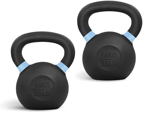 Yes4All Powder Coated 9lb-71lb Cast Iron Core Kettlebells for Heavy Duty Strength Training | Yes4All Powder Coated Kett