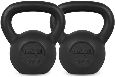Yes4All Cast Iron Kettlebell, Strength Training Kettlebells 80 Lb (5,10,15,20,25,30,35,40,45,50,60,70,80 Lb) for Full Bo