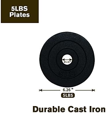 For Dumbbell and Barbell Lovers - Cast Iron Weight Plate Set (1.25lb, |5lb, 5lb, 10lb) Ideal for Strength Training and