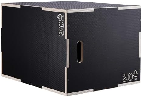 VEVOR 3 in 1 Plyometric Jump Box for Home Gym Training and Conditioning, Easy-to-Assemble Wood Plyo Box, Jumping Trainer