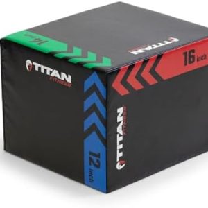 Titan Fitness Heavy Duty Pro-Duty HIIT Foam Plyometric Box for Home and Gym Use - Box Squats and Step-Ups, Suitable for