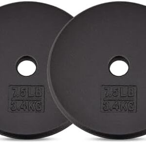 Yes4All Standard 1" Cast Iron Weight Plate - Strength Training - Multiple Weight: 5LB to 25LB (Single & Set of 4) Yes4