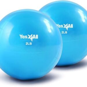 Yes4All Weighted Toning Balls for Pilates and Yoga Exercise | Soft Medicine Balls for Balance and Flexibility Training