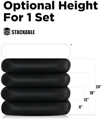 Highpi Inflatable Plyo Box Set for Crossfit Training, Jump Exercise, Workout 31''x31''x24'' Highpi Stackable Jump Bo