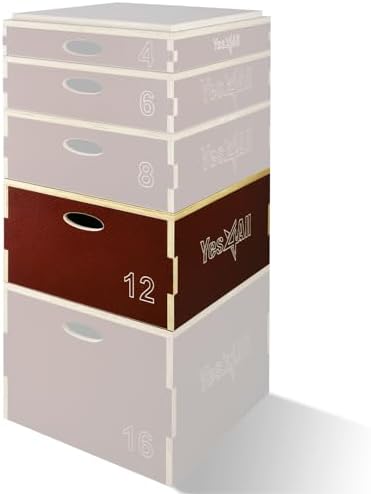 Yes4All 3 In 1 Wooden Plyo Box for Home Jump Training and Outdoor Exercise | Yes4All Plyometric Box Platform: Versatile