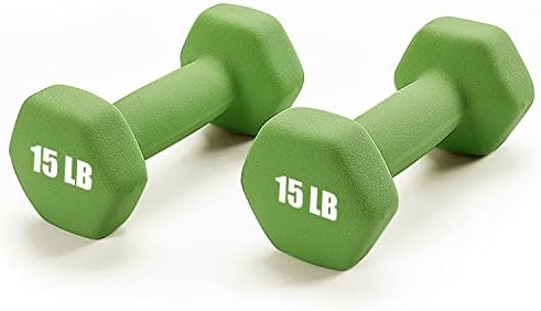 Portzon Dumbbells 10 Colors Options 1-15LB Anti-Slip Anti-Roll Hex Shape