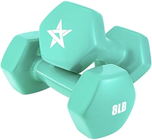 Yes4All Vinyl Hexagon Dumbbells - 2-in-1 Adjustable Set (2-15 lbs) for Home Gym Strength Training