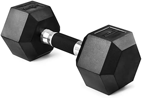 Yes4All Rubber Grip Encased Hex Dumbbell - Anti-Slip Hand Weights for Home Gym, 5-50 LBS Adjustable | Yes4All Rubber G