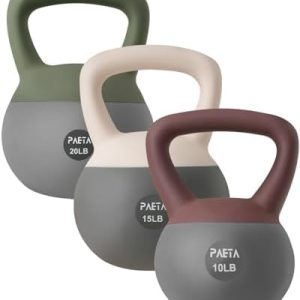 PAETA Soft Kettlebell for Home Fitness – Anti-Slip Grip & Wide Handle Design, Gentle Floor-Friendly Impact – 10lbs, 15lb