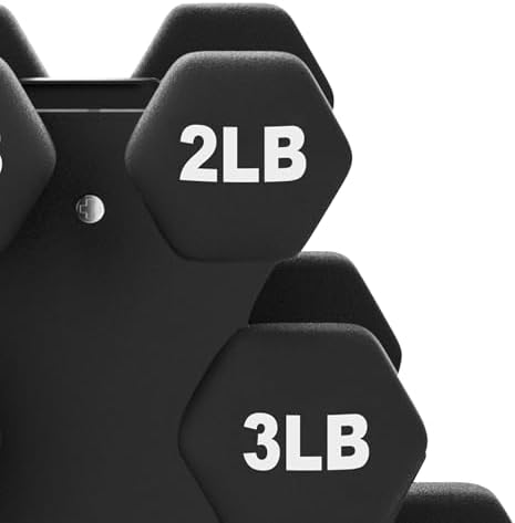 BalanceFrom Neoprene Coated Iron Dumbbell Hex Weights Set for Strength Training at Home | BalanceFrom Non-Slip Iron Dum