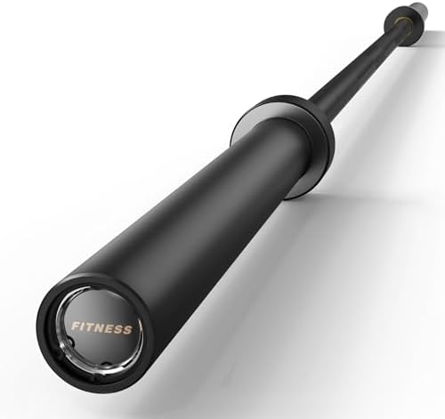 Papababe Olympic Barbell 45lb Weight Bar for Strength Training and Gym Use with 1000lb Weight Capacity Chrome/Zinc Plati