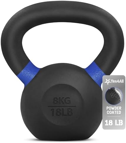 Yes4All Powder Coated 9lb-71lb Cast Iron Core Kettlebells for Heavy Duty Strength Training | Yes4All Powder Coated Kett