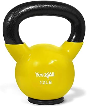 Yes4All Rubber Base Kettlebells for WomenStrength Training (10-65 lbs) Yes4All Kettlebells for Women Fitness Rubber Ba
