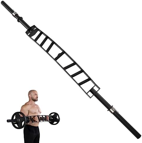 Yes4All Multi Grip Barbell & Cable Attachment - Swiss Bar, American Bar for Greater Range of Motion, Home Gym & Support