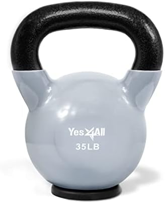 Yes4All Rubber Base Kettlebells for WomenStrength Training (10-65 lbs) Yes4All Kettlebells for Women Fitness Rubber Ba