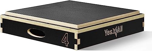Yes4All Stackable Wood Plyo Box - Jumping Exercise, Available in 5 Sizes (4", 6", 8", 12", 16") Yes4All Stackable Plyo