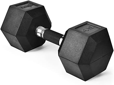 Yes4All Rubber Grip Encased Hex Dumbbell - Anti-Slip Hand Weights for Home Gym, 5-50 LBS Adjustable | Yes4All Rubber G