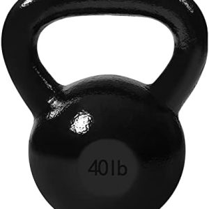 JFIT Cast Iron Kettlebell Weights for Fitness Training, Home Gym Enthusiasts, Full Body Workout, 40 LB | JFIT 40 LB Cas