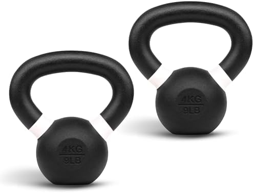 Yes4All Powder Coated 9lb-71lb Cast Iron Core Kettlebells for Heavy Duty Strength Training | Yes4All Powder Coated Kett