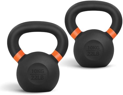 Yes4All Powder Coated 9lb-71lb Cast Iron Core Kettlebells for Heavy Duty Strength Training | Yes4All Powder Coated Kett