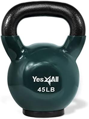 Yes4All Rubber Base Kettlebells for WomenStrength Training (10-65 lbs) Yes4All Kettlebells for Women Fitness Rubber Ba