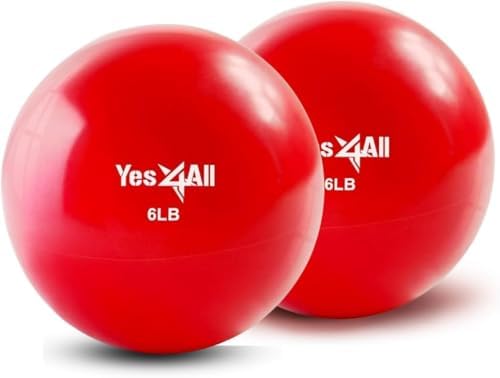 Yes4All Weighted Toning Balls for Exercise and Pilates | Yes4All Soft Medicine Balls for Balance and Flexibility Traini