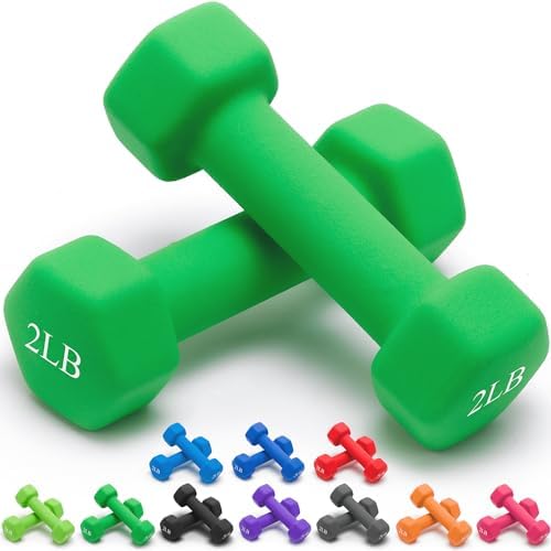 Portzon Dumbbells 10 Colors Options 1-15LB Anti-Slip Anti-Roll Hex Shape