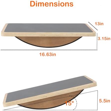 Balance Board Professional for Adults Anti-Slip 350LBS for Physical Therapy Standing Desk Core Strength Wooden Balance B